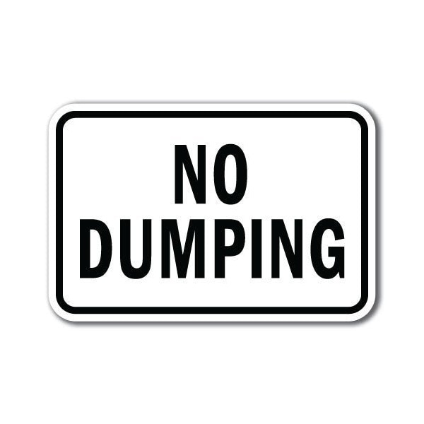 18 in Height, 0.12 in Width, Aluminum, 12" x 18", A-1218 No Dumping - NoDump